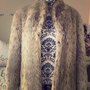 Faux fur Jordache “snow leopard” coat